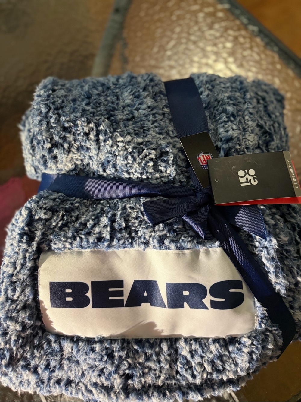 NFL Chicago Bears Blanket Branded Blue and White Team Logos